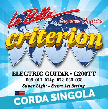 Corda singola La Bella per chitarra elettrica, Criterion Nickel Round Wound