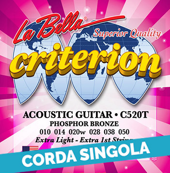 Corda singola La Bella per chitarra acustica, Criterion Golden Alloy