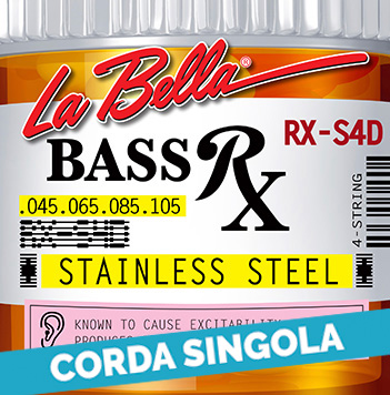 Corda singola La Bella per basso elettrico, modello RX-N RX Series - Nickel
