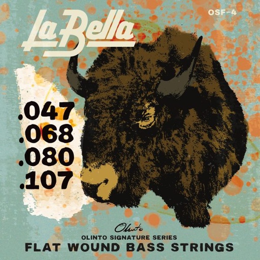 [OSF-4] La Bella Olinto Signature Flats OSF-4 | Muta di corde lisce per basso 4 corde