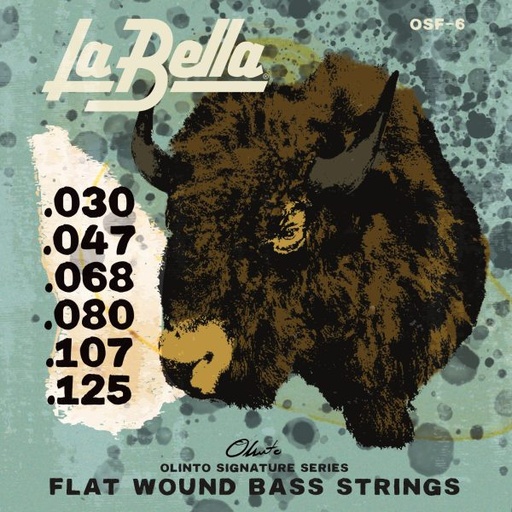 [OSF-6] La Bella Olinto Signature Flats OSF-6 | Muta di corde lisce per basso 6 corde